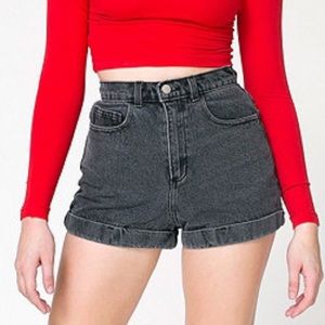American Apparel stone wash high waisted shorts